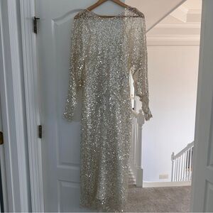 LONG SEQUIN DRESS WHITE PEARL 🪽